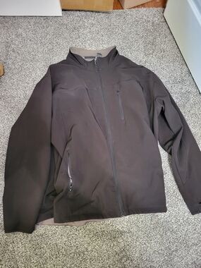 Men's Black Softshell Windbreaker Jacket - Lightweight Zip Front